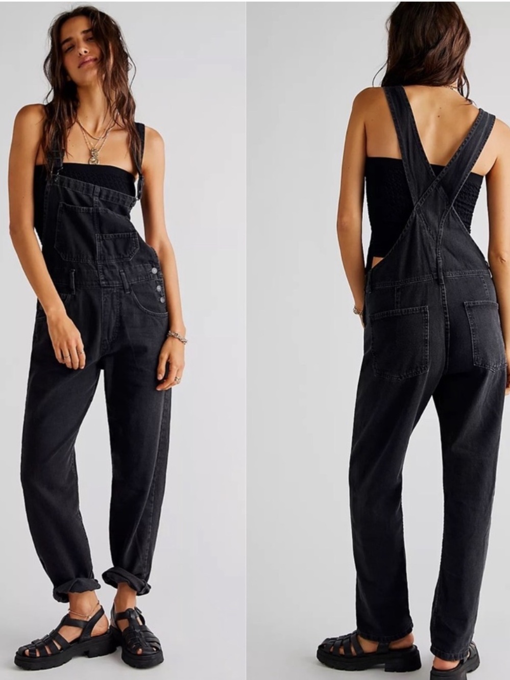 Free People Ziggy Overalls Large NWT